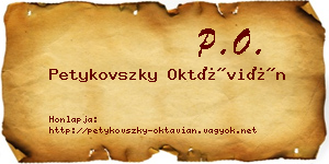 Petykovszky Oktávián névjegykártya